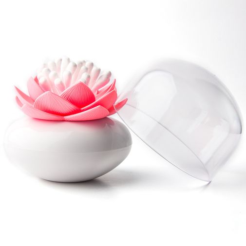 Контейнер для ватных палочек Лотос Lotus cotton bud (Розовый с белым)