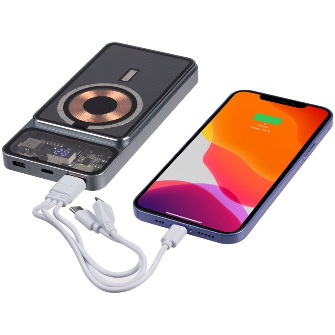 Магнитный беспроводной аккумулятор Cooper Prime 10000 мАч (Серый графит)