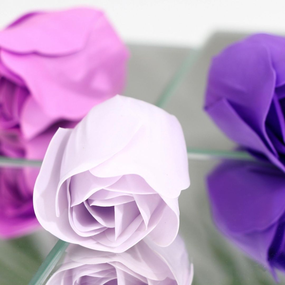 Набор мыльные розочки фиолетовые оттенки (12 шт)