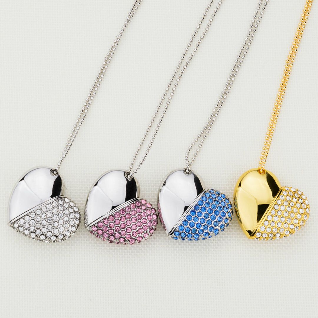 Флешка Сердечко со стразами 16 Гб Флешка Сердечко со стразами 16 Гб