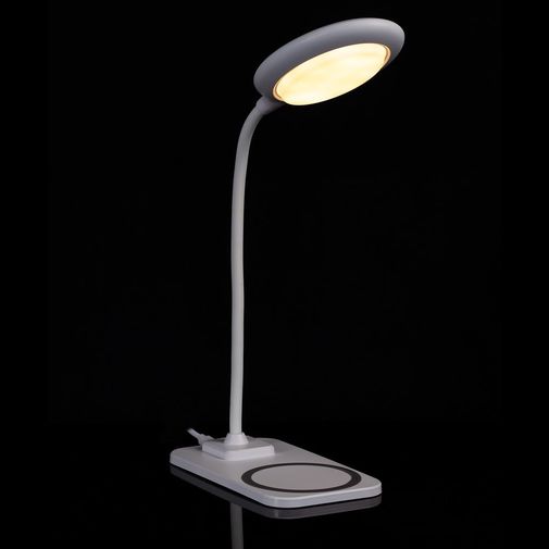 Настольная лампа с беспроводной зарядкой Modicum (белый)