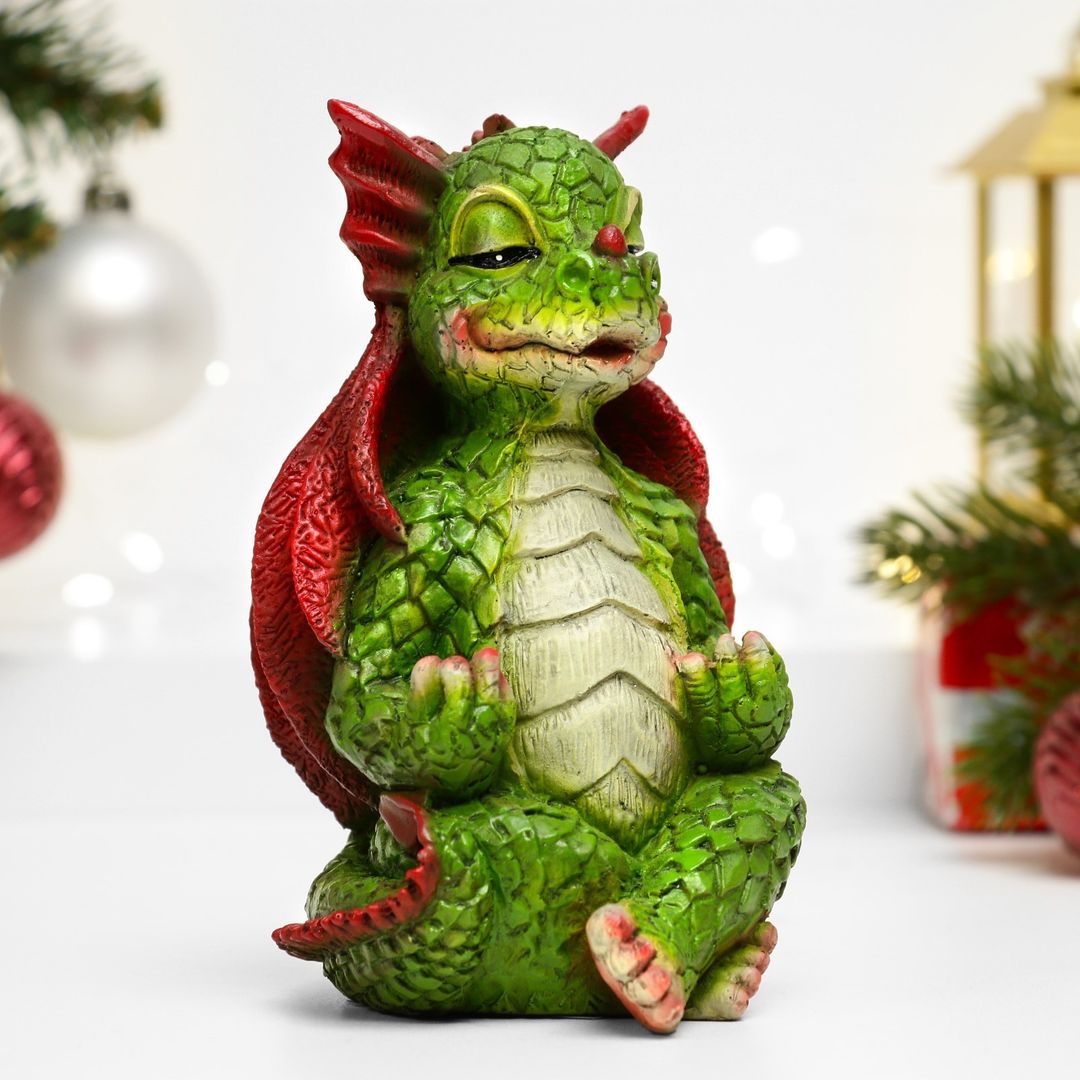 Копилка Дракончик медитирует (Зеленый)