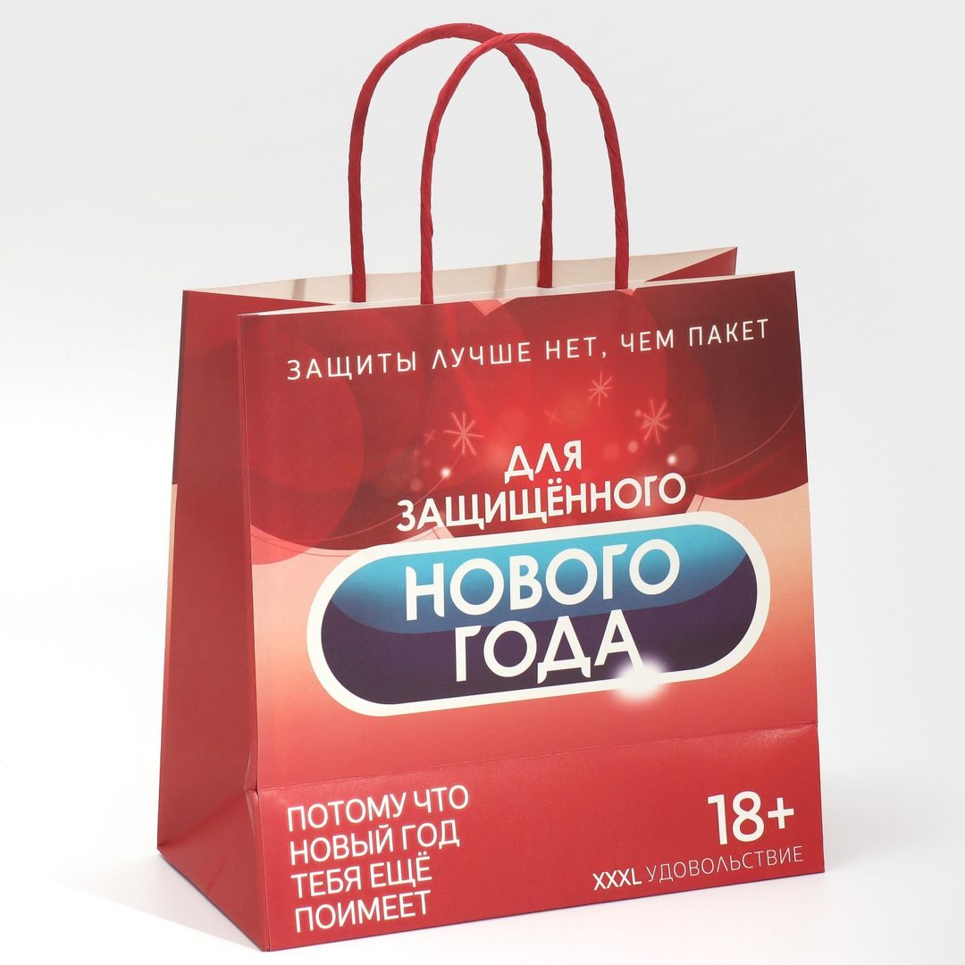 Подарочный пакет Защищенный Новый год (22 х 22 х 11 см) Подарочный пакет Защищенный Новый год (22 х 22 х 11 см)