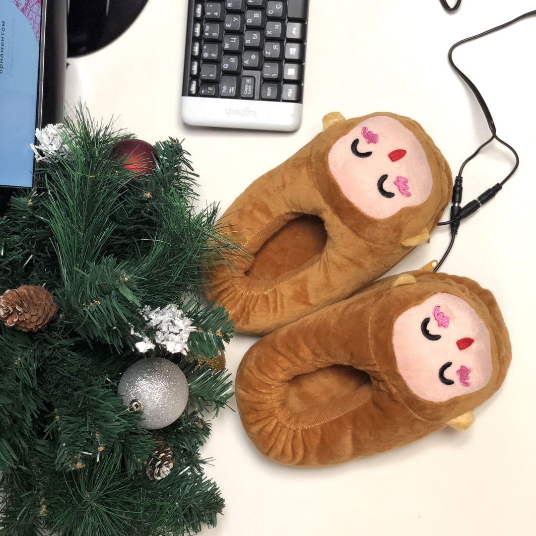 Тапочки с подогревом от USB Обезьянки