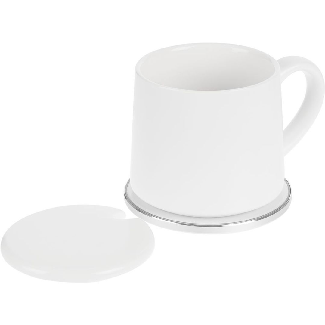 Кружка с подогревом и беспроводной зарядкой Dual Base Matt (Белая)