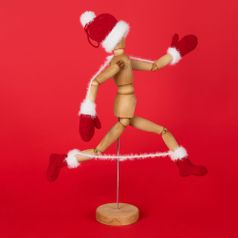 Подвеска на елку Вьюжка (варежки, красный)