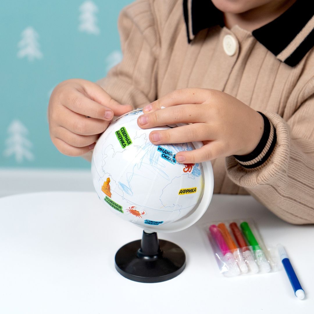 Обучающий набор Глобус-раскраска, изучаем достопримечательности Обучающий набор Глобус-раскраска, изучаем достопримечательности