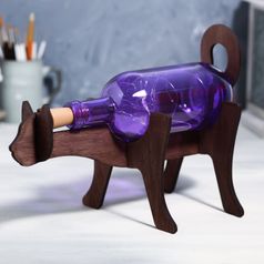 Светильник в бутылке на подставке Кот