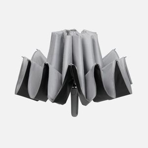 Зонт обратного сложения с ручкой-карабином Foldberry (серый) Зонт обратного сложения с ручкой-карабином Foldberry (серый)