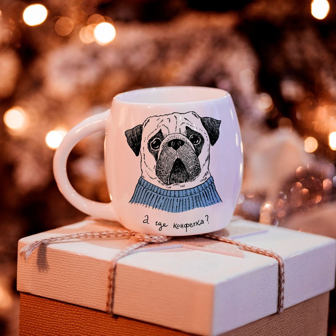 Кружка Мопс А где конфетка? Кружка Мопс А где конфетка?
