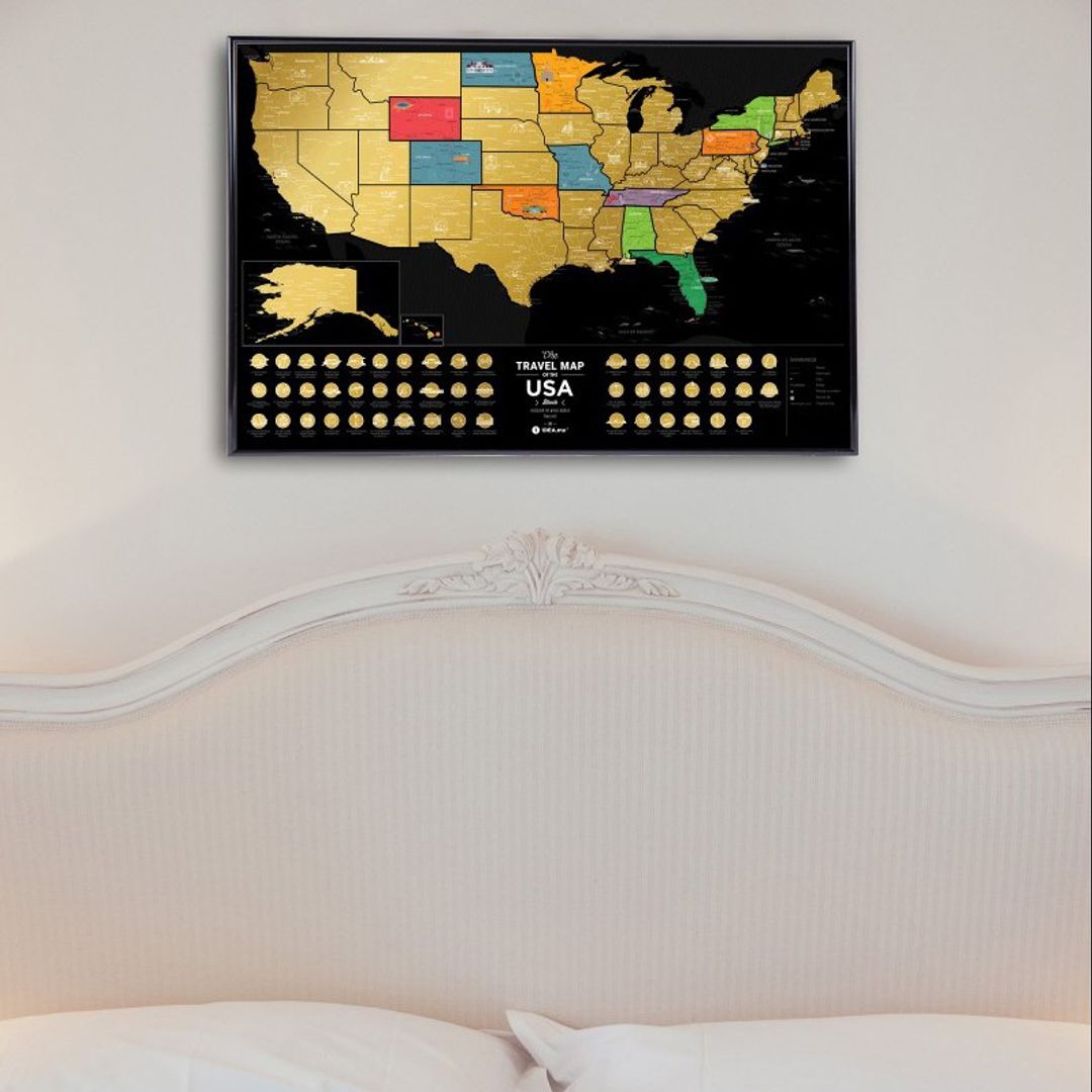 Скретч-карта США Travel Map USA Black