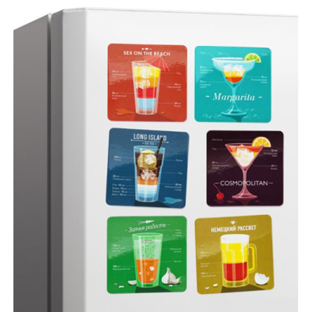 Набор магнитов на холодильник Коктейли Меломпо Набор магнитов на холодильник Коктейли Меломпо