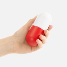 Сквиш-антистресс Пилюля (белый с красным)