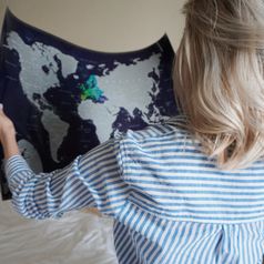Скретч-карта мира Afi Design Blue (84х60 см, на английском)
