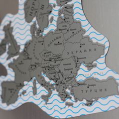 Магнитная Скретч-карта мира True Map Puzzle Silver
