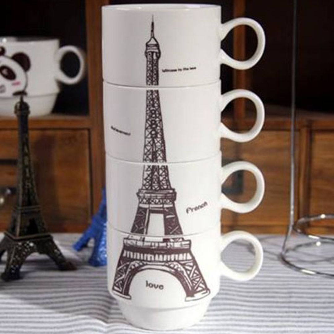 Набор чашек Эйфелева башня Без подставки