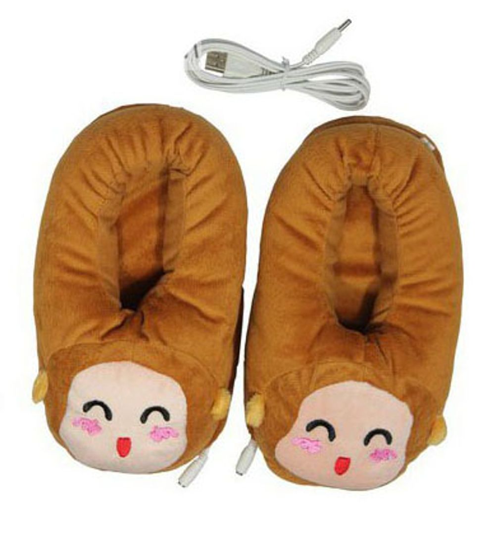 Тапочки с подогревом от USB Обезьянки