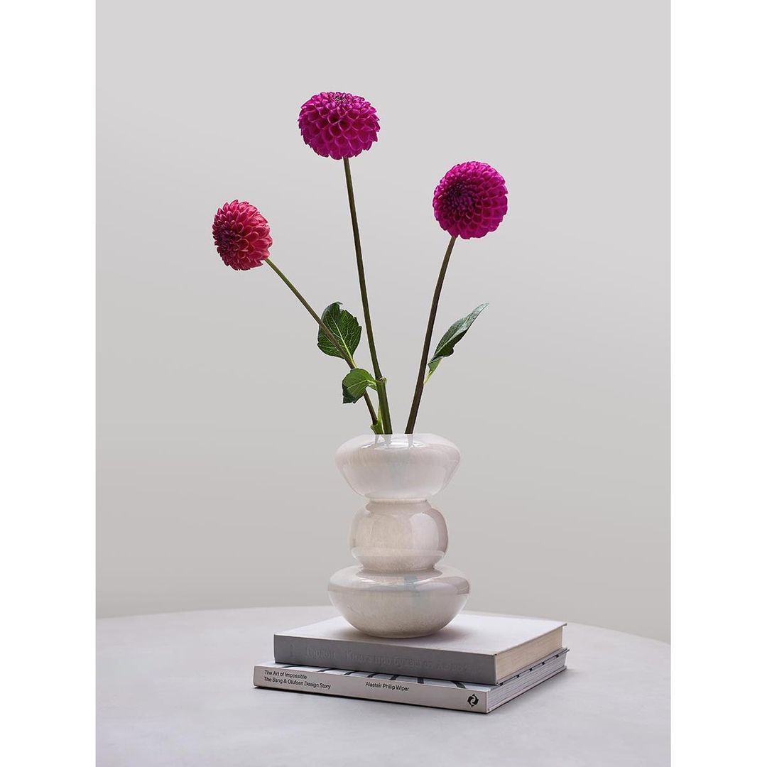 Ваза Riverstone, 25 см, жемчужно-серая