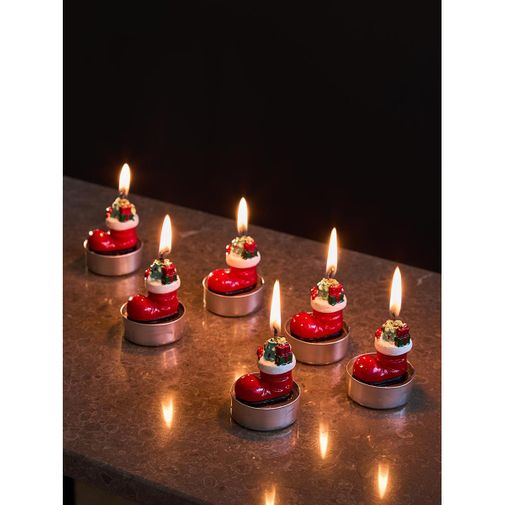 Набор декоративных свечей Festive stocking из коллекции New Year Essential, 6 шт.