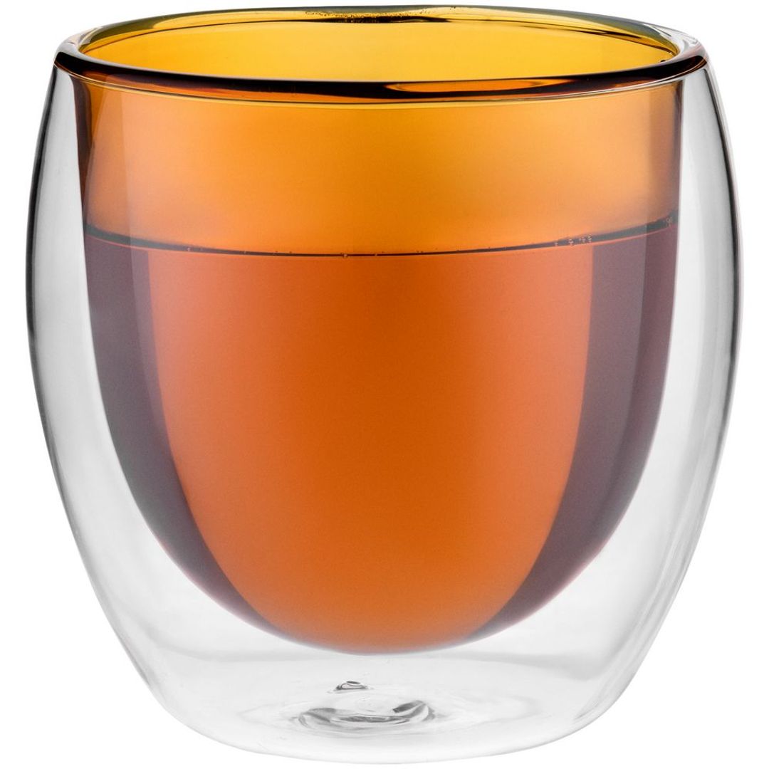 Стакан с двойными стенками Glass Bubble (Желтый) Стакан с двойными стенками Glass Bubble (Желтый)