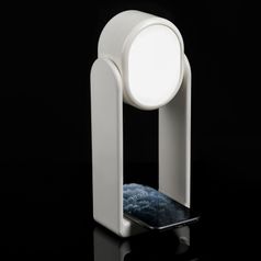 Настольная лампа с зеркалом и беспроводной зарядкой Tyro (Белый)