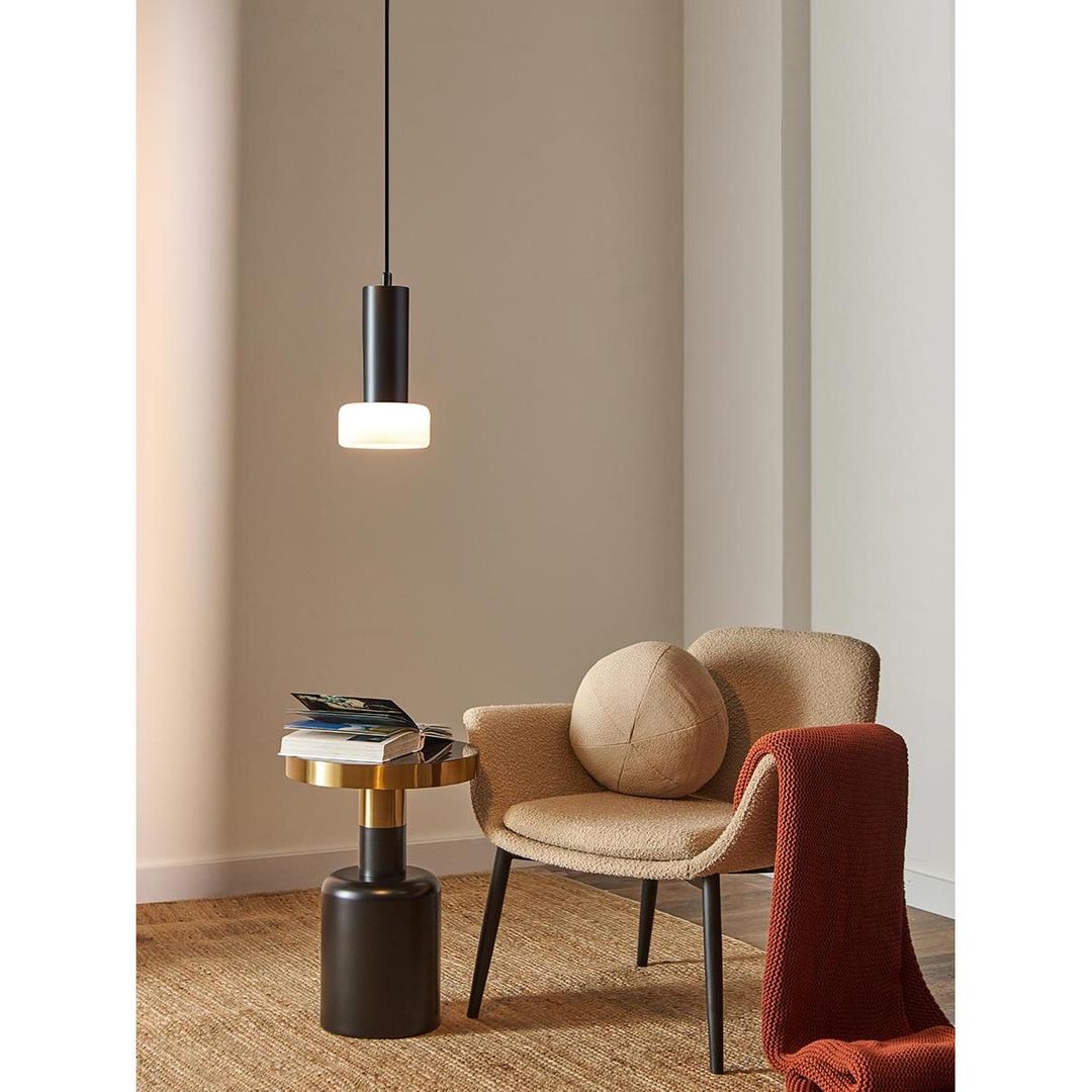 Светильник подвесной Fungus, 15х25 см, белый/черный