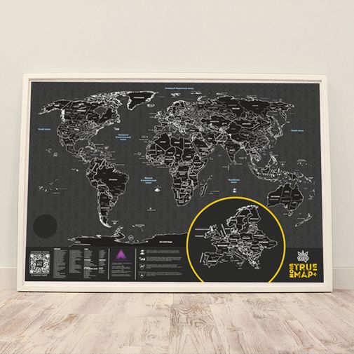 Скретч-карта мира True Map Plus Noir
