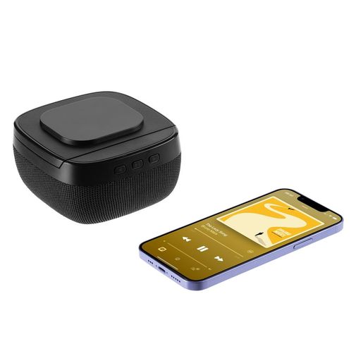 Колонка c беспроводной зарядкой Esca и подсветкой лого (Черная)