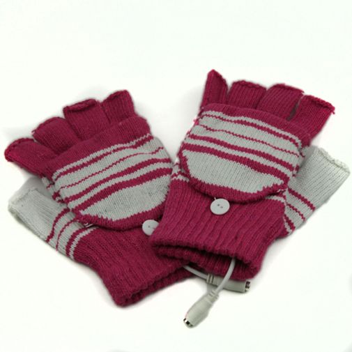 Перчатки с подогревом от USB Розовые