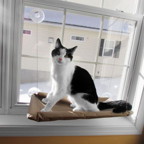 Подвесная лежанка для кошек Sunny Seat Использование