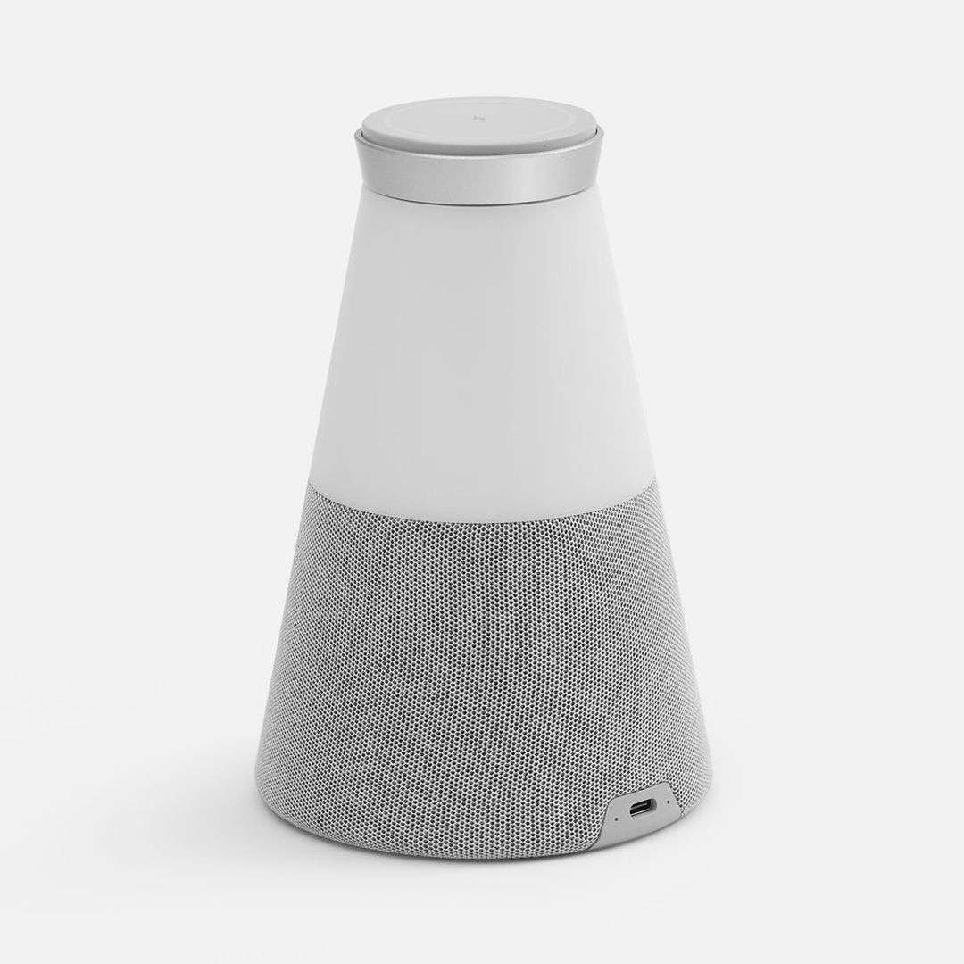 Bluetooth-колонка с беспроводной зарядкой и подсветкой Cone Sonance (серый) Bluetooth-колонка с беспроводной зарядкой и подсветкой Cone Sonance (серый)
