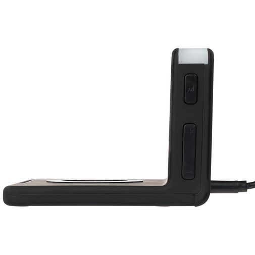 Часы настольные с беспроводным зарядным устройством Pitstop (черный)