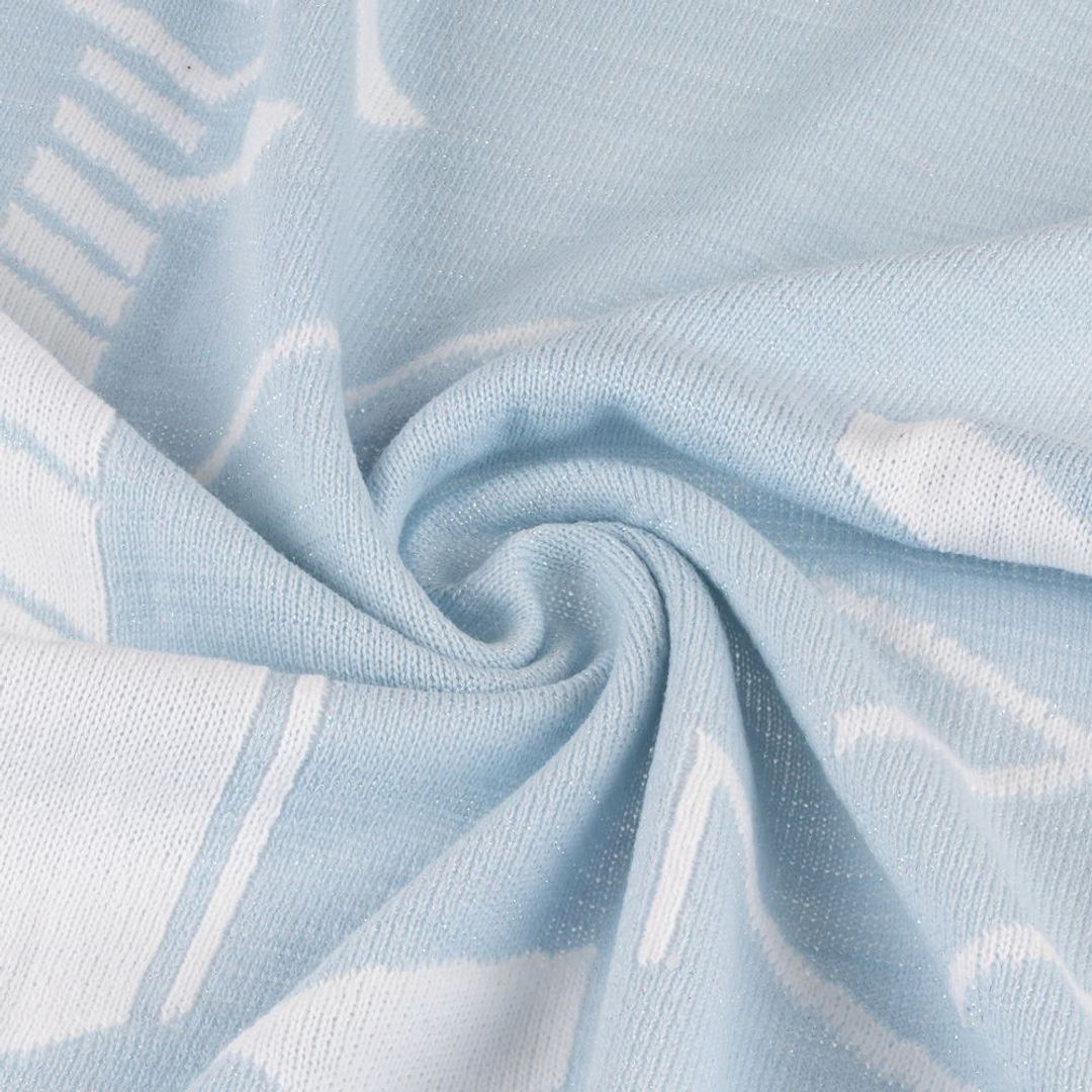 Плед Winterflake (Бело-голубой с люрексом) Плед Winterflake (Бело-голубой с люрексом)