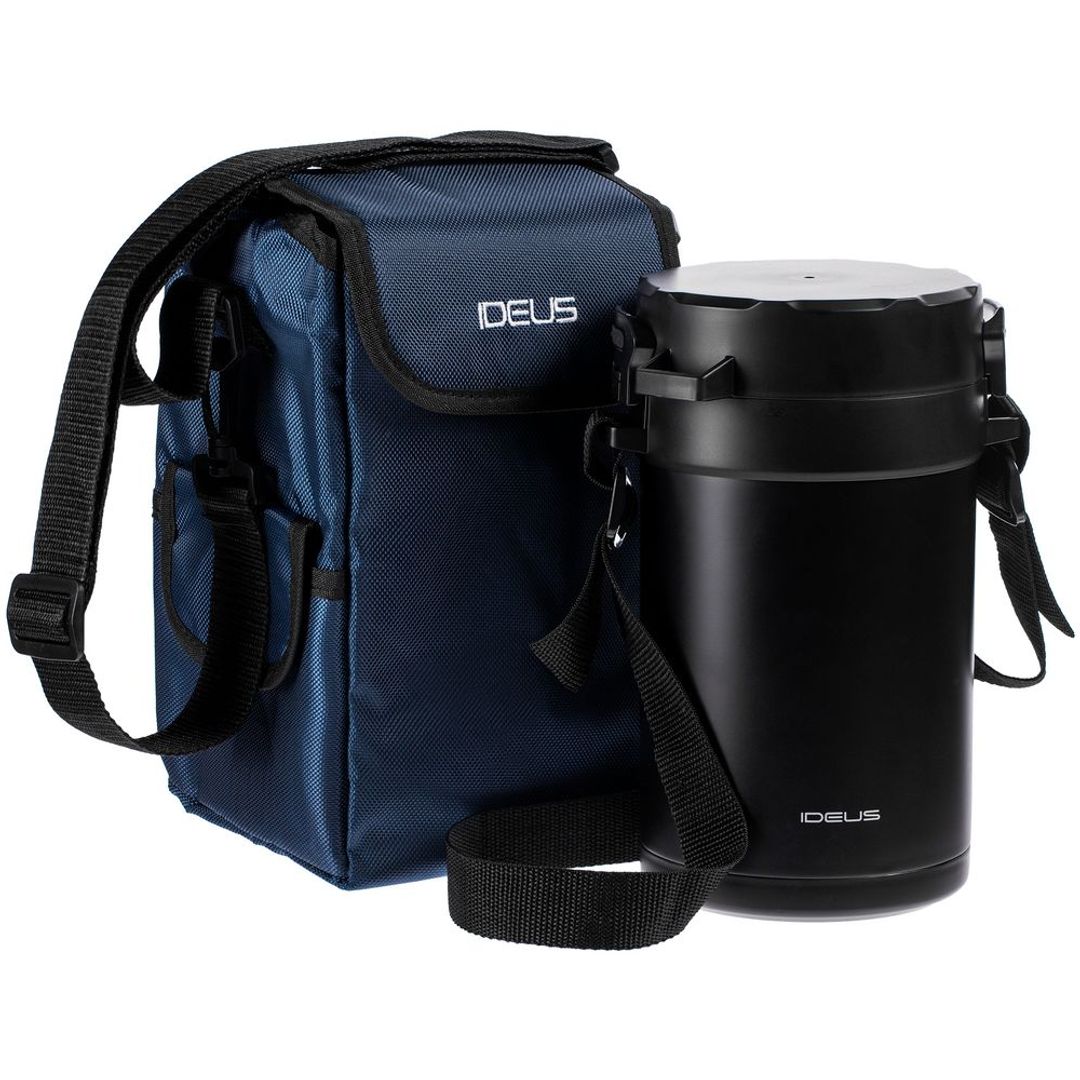 Термос для еды Jiayi в термочехле (Черный)