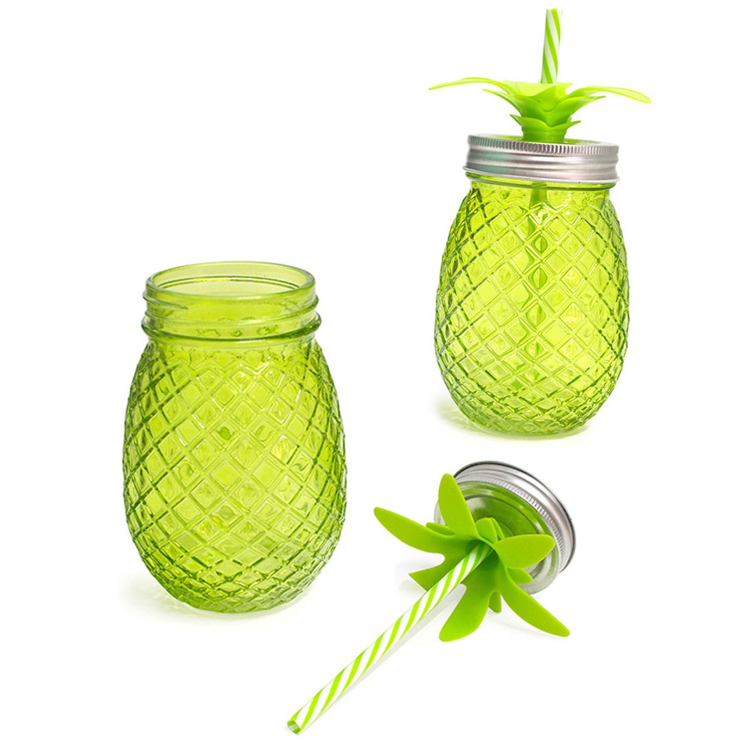 Набор стаканов с крышкой и трубочкой Ананас Tropico (500 мл) Набор стаканов с крышкой и трубочкой Ананас Tropico (500 мл)