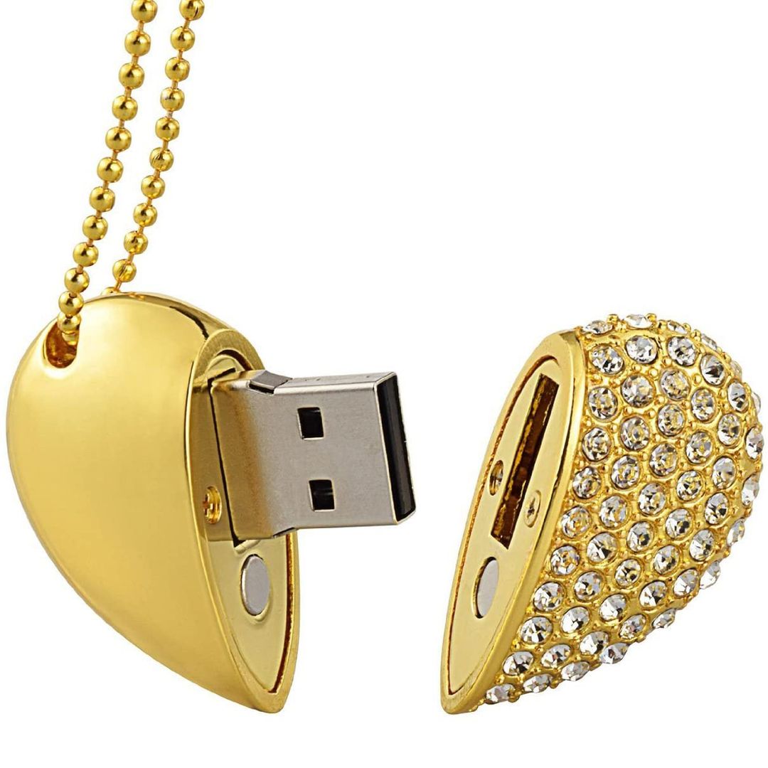 Флешка Сердечко со стразами 16 Гб Флешка Сердечко со стразами 16 Гб