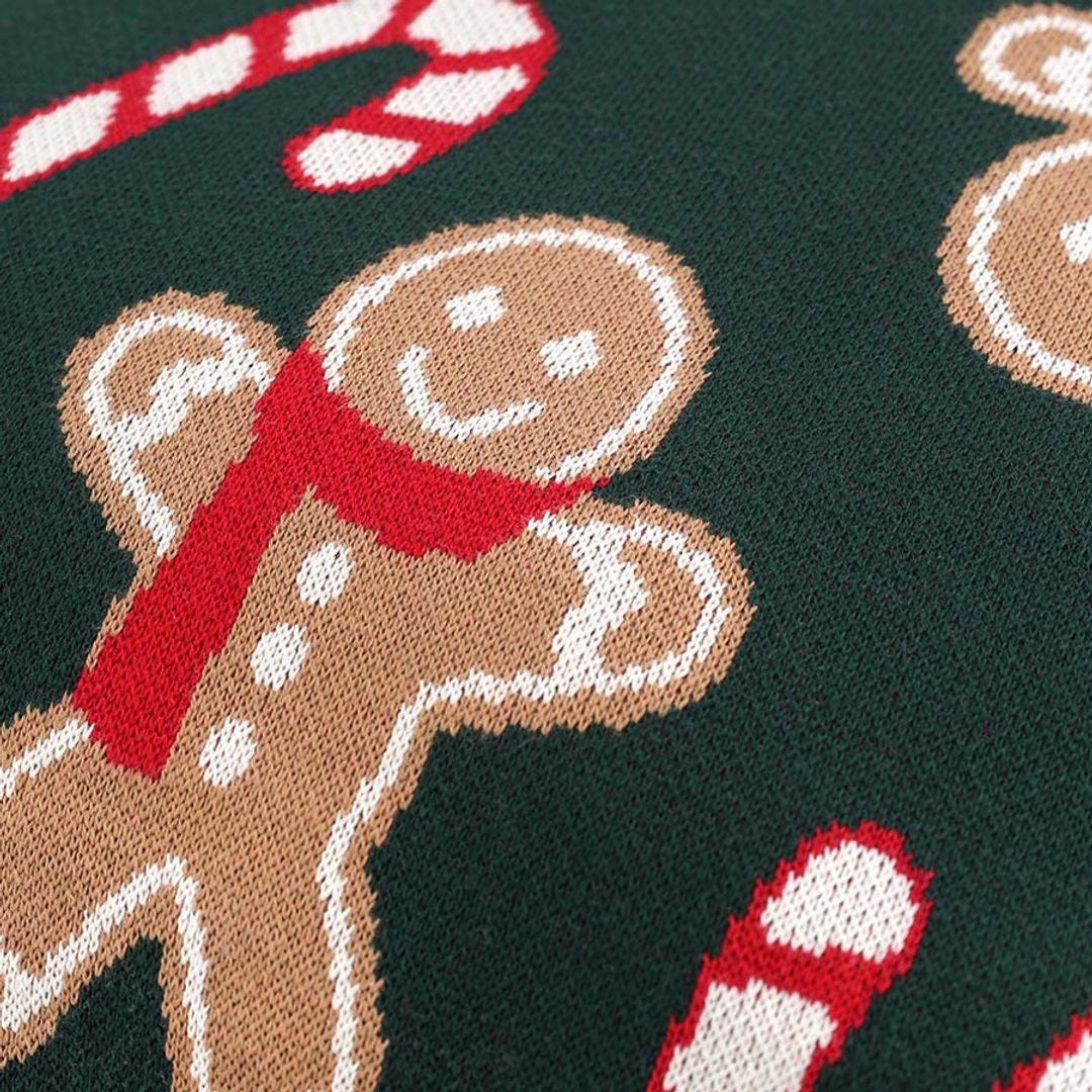 Подушка вязаная с новогодним рисунком Gingerman из коллекции New Year Essential, 45x45 см