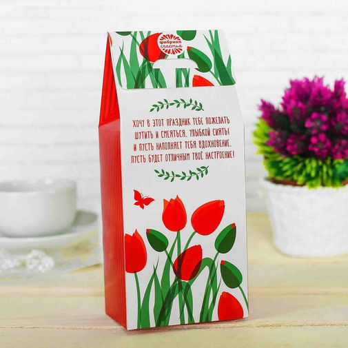 Чай 8 марта Тюльпаны (лимон и мята, 100 г) Чай 8 марта Тюльпаны (лимон и мята, 100 г)