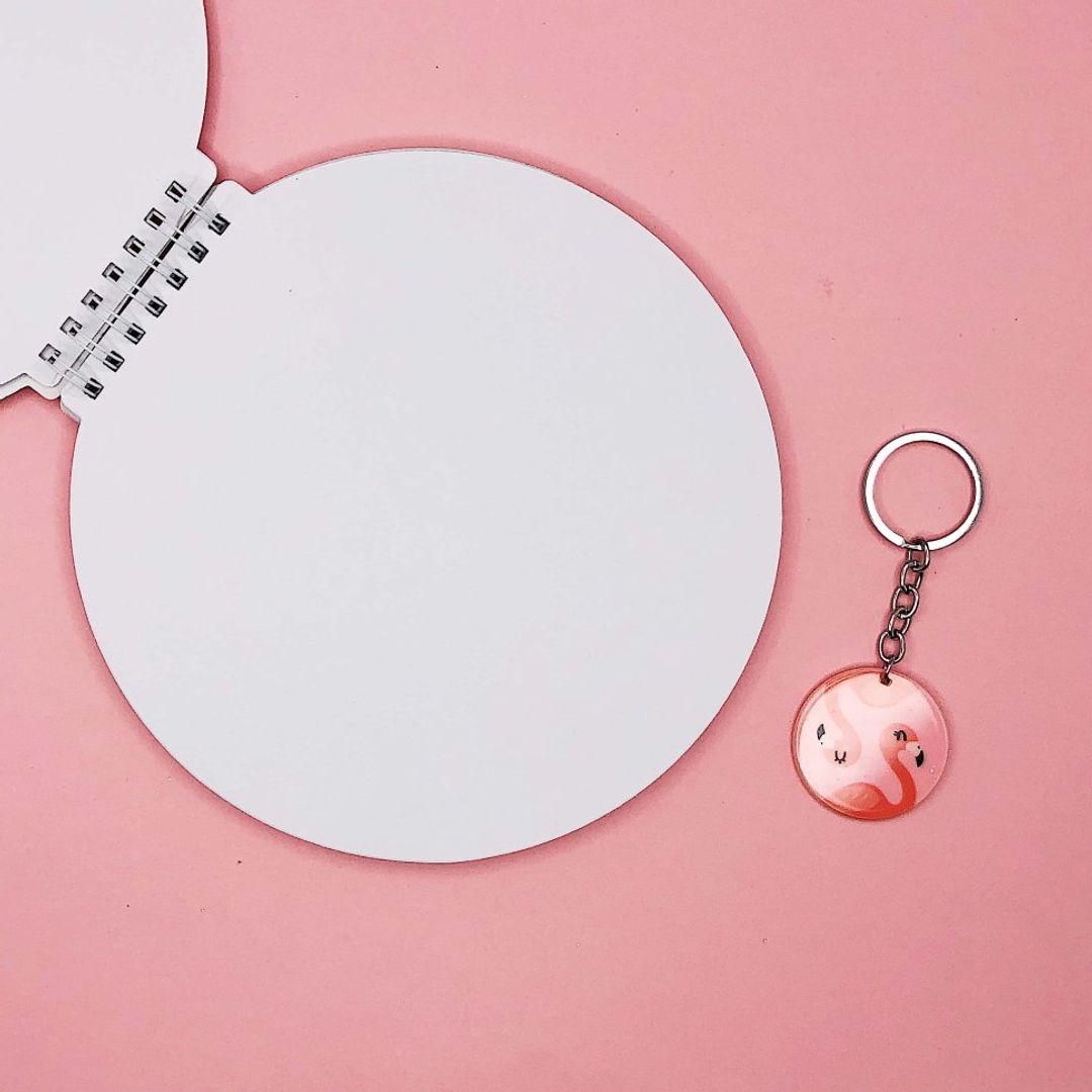 Блокнот+брелок Фламинго