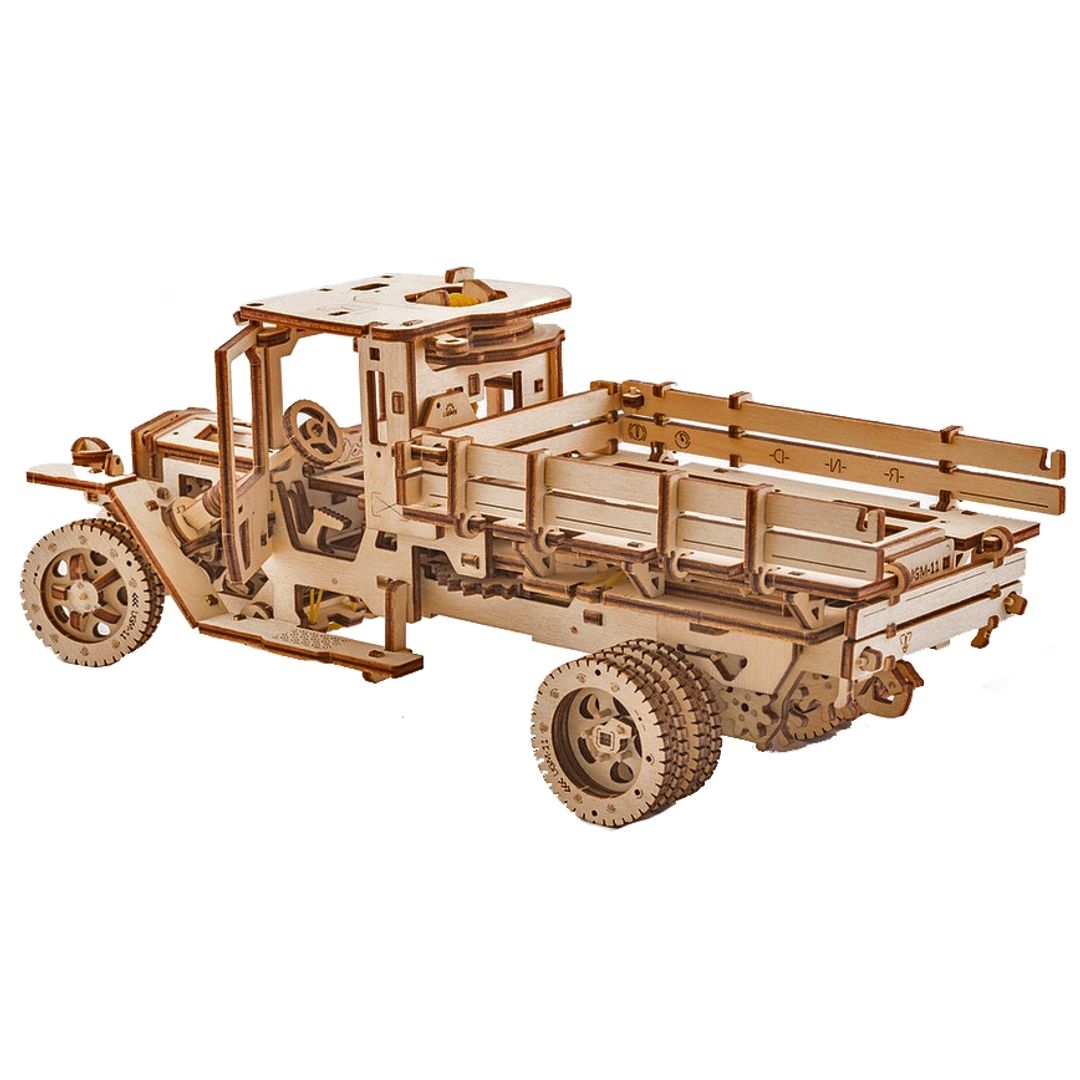 Механический 3D Пазл Ugears Грузовик UGM-11 В собранном виде, со стороны кузова