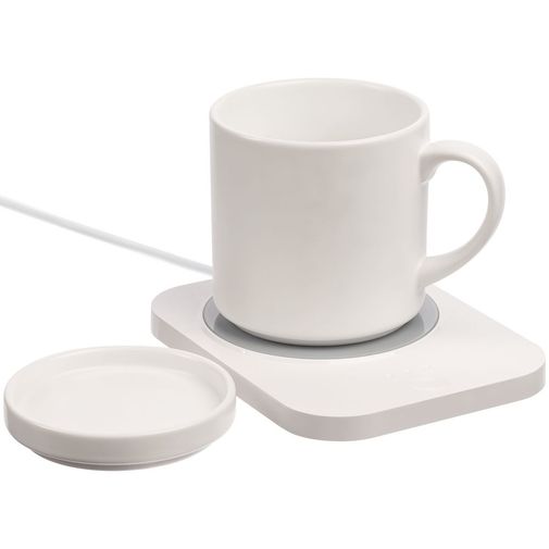 Кружка с подогревом и беспроводной зарядкой Dual Base Plus (Белая)