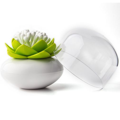 Контейнер для ватных палочек Лотос Lotus cotton bud (Зеленый с белым)