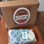 Носки шерстяные белые с синими оленями Отзыв Носки шерстяные белые с синими оленями Отзыв