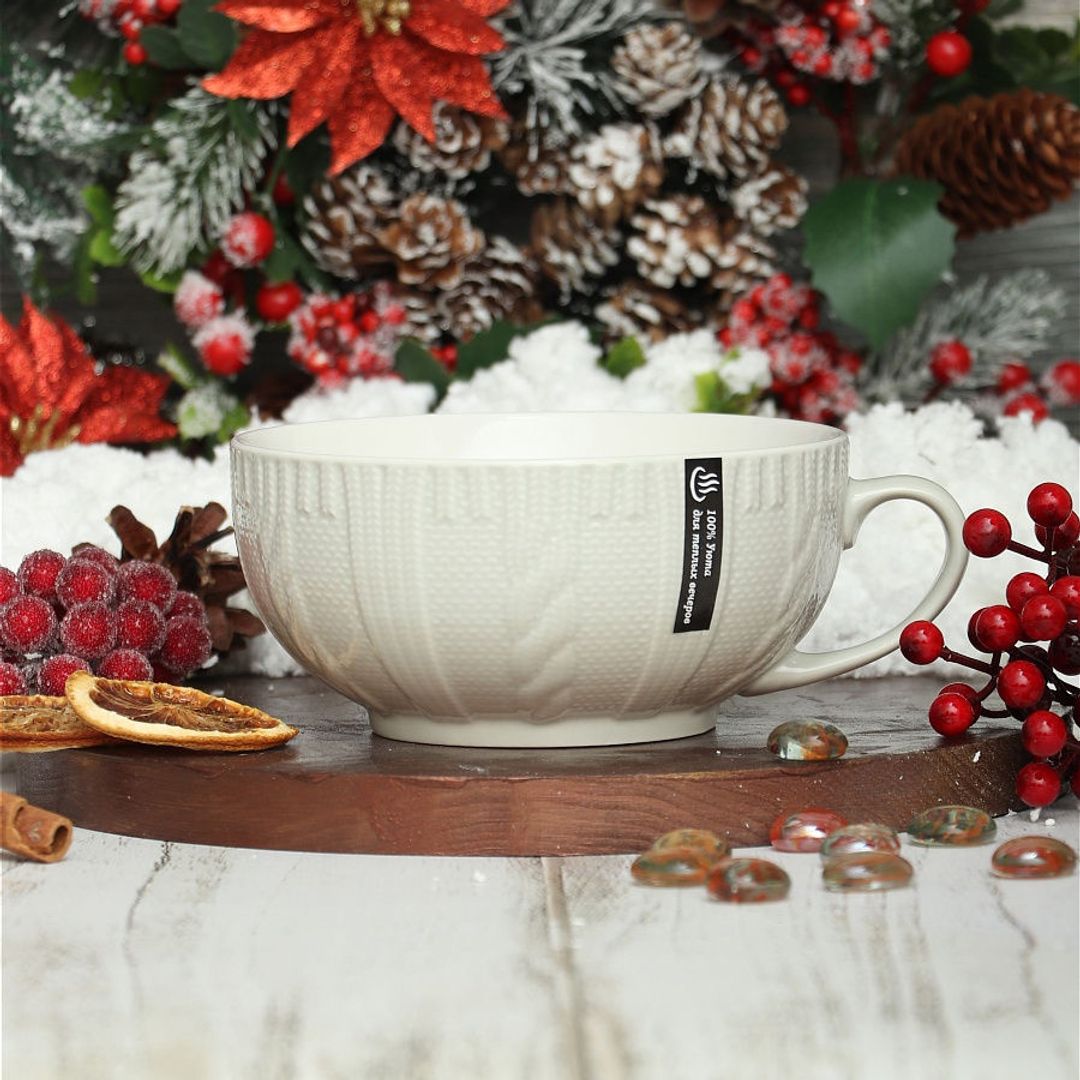 Вязаная кружка-бульонница Для теплых вечеров Вязаная кружка-бульонница Для теплых вечеров