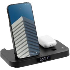 Зарядная станция с часами Clock Nest (Черная)