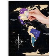 Скретч-карта мира Travel Map Black World в металлической раме (на английском)