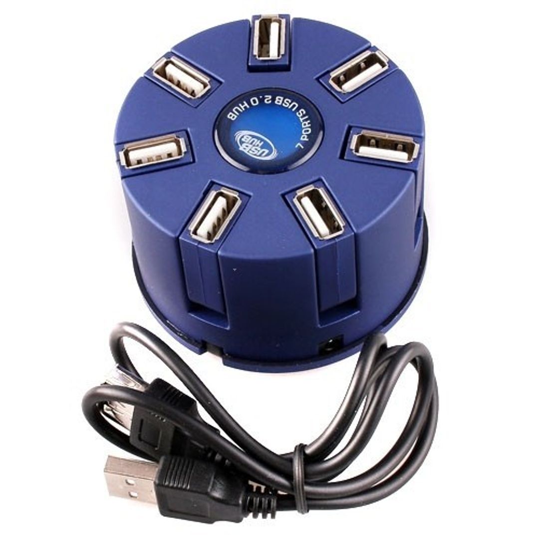 Круглый USB Хаб 7 портов Синий Круглый USB Хаб 7 портов Синий