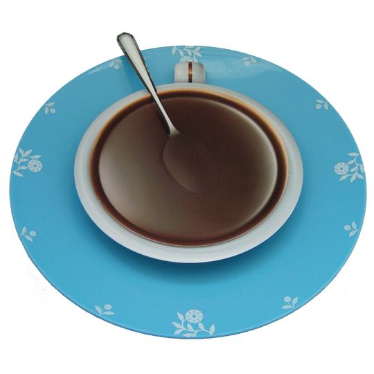                                      Часы Чашка кофе (Голубой с цветами)