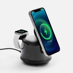 Bluetooth-колонка с подсветкой и беспроводной зарядкой Quantium (черный)