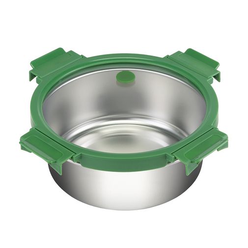 Ланч-бокс стальной со стеклянной крышкой зеленый (1,5 л) Ланч-бокс стальной со стеклянной крышкой зеленый (1,5 л)